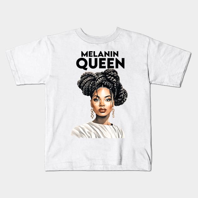 Melanin Queen Afrocentric Kids T-Shirt by Merchweaver